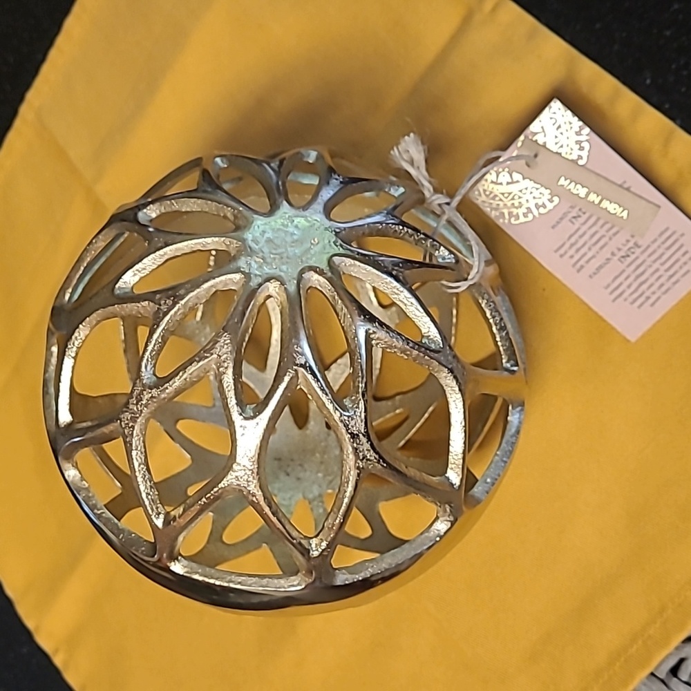 Gold Metal Geometric Sphere